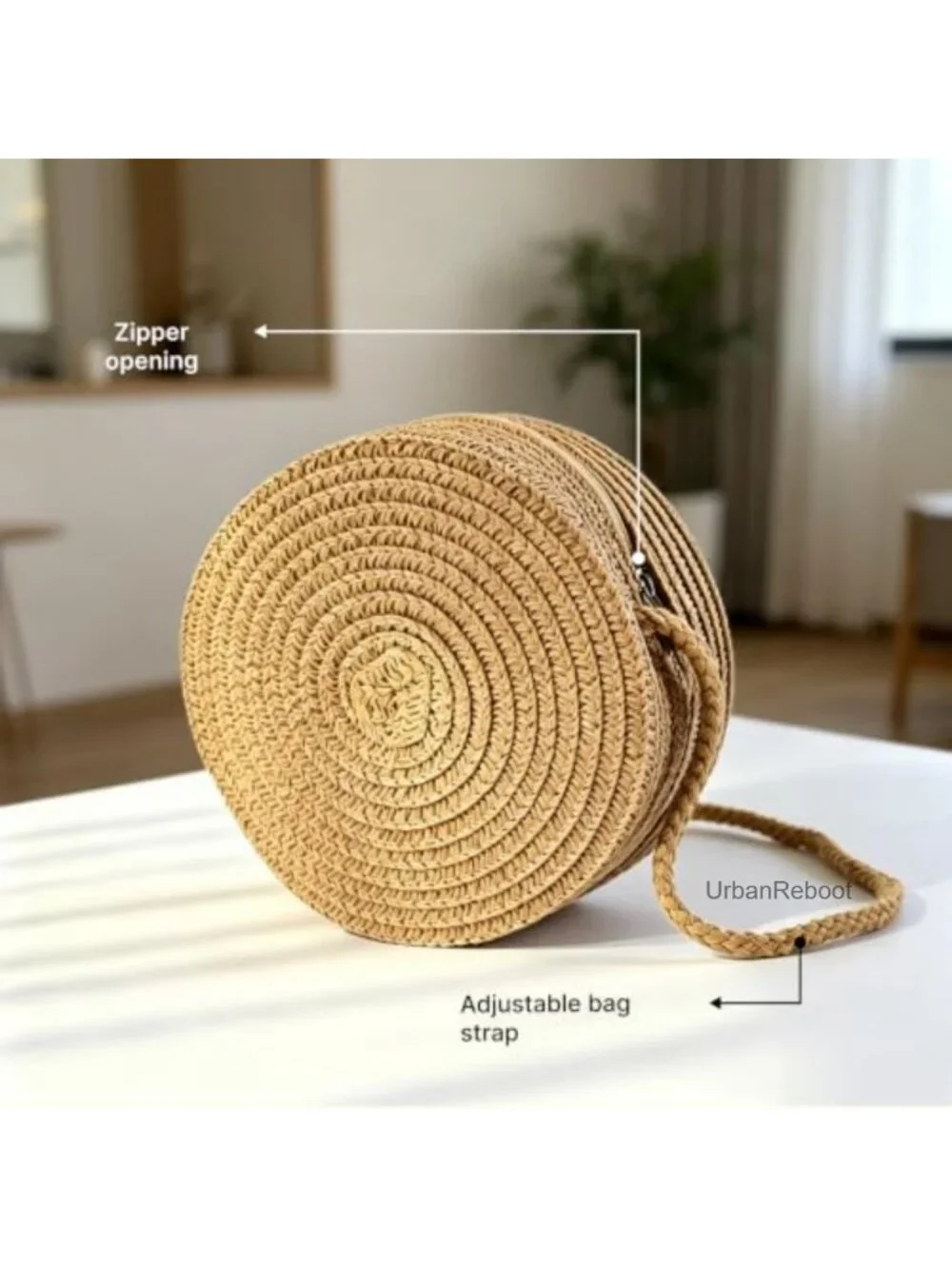 Girls Toddler Straw Crossbody Purse Mini Round Beach Bag Gift
